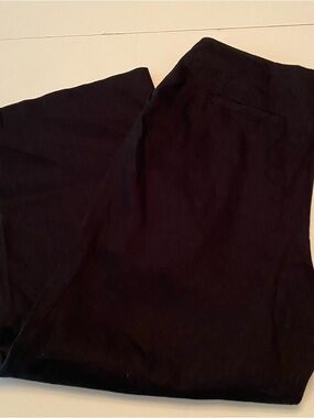 Antonio Melani Classic Black Wide-Leg Linen Rayon Pants size 18